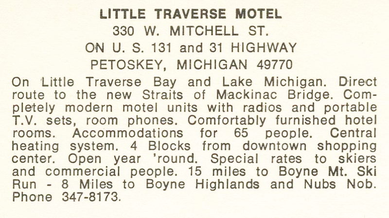 Little Traverse Motel (Little Traverse Hotel) - Vintage Postcard (newer photo)